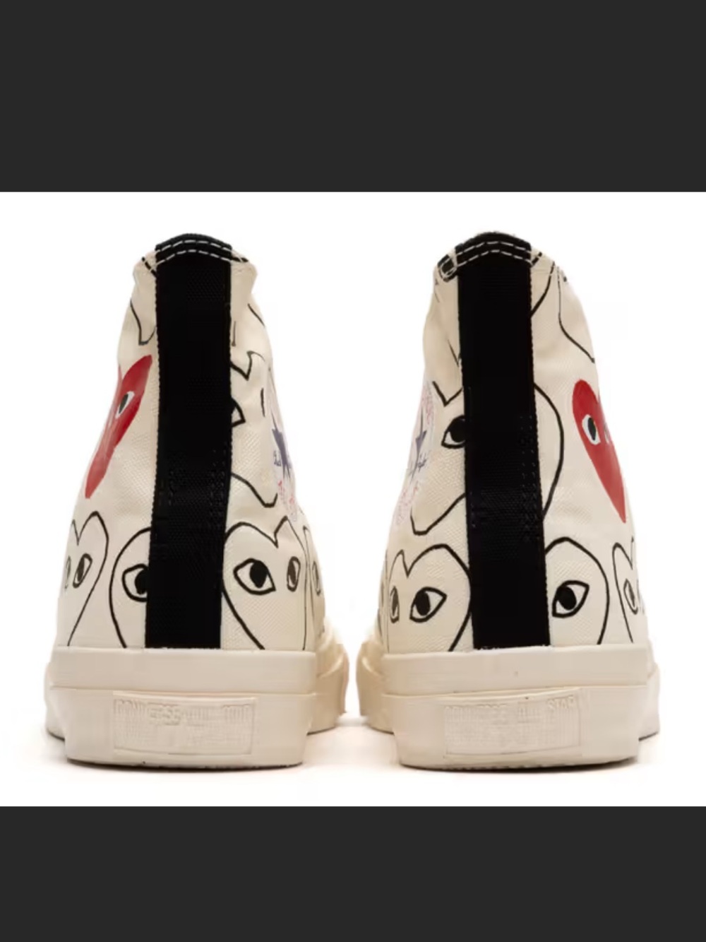COMME des GARÇONS PLAY x Converse Chuck 70 Heart Print Sneakers Size 5.5 - Picture 5 of 13